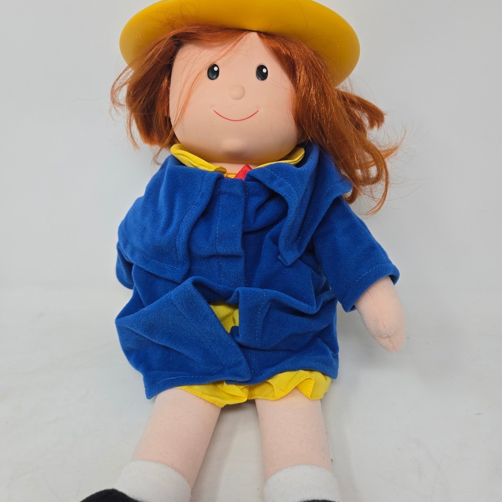 Vintage 1998 Madeline Talking Plush Doll Kids Gifts Blue Coat Yellow Hat